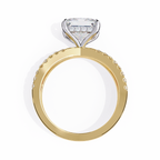 Princess-Cut Lab-Grown Diamond Halo Ring | Double-Row Pavé Split Shank | VR260066