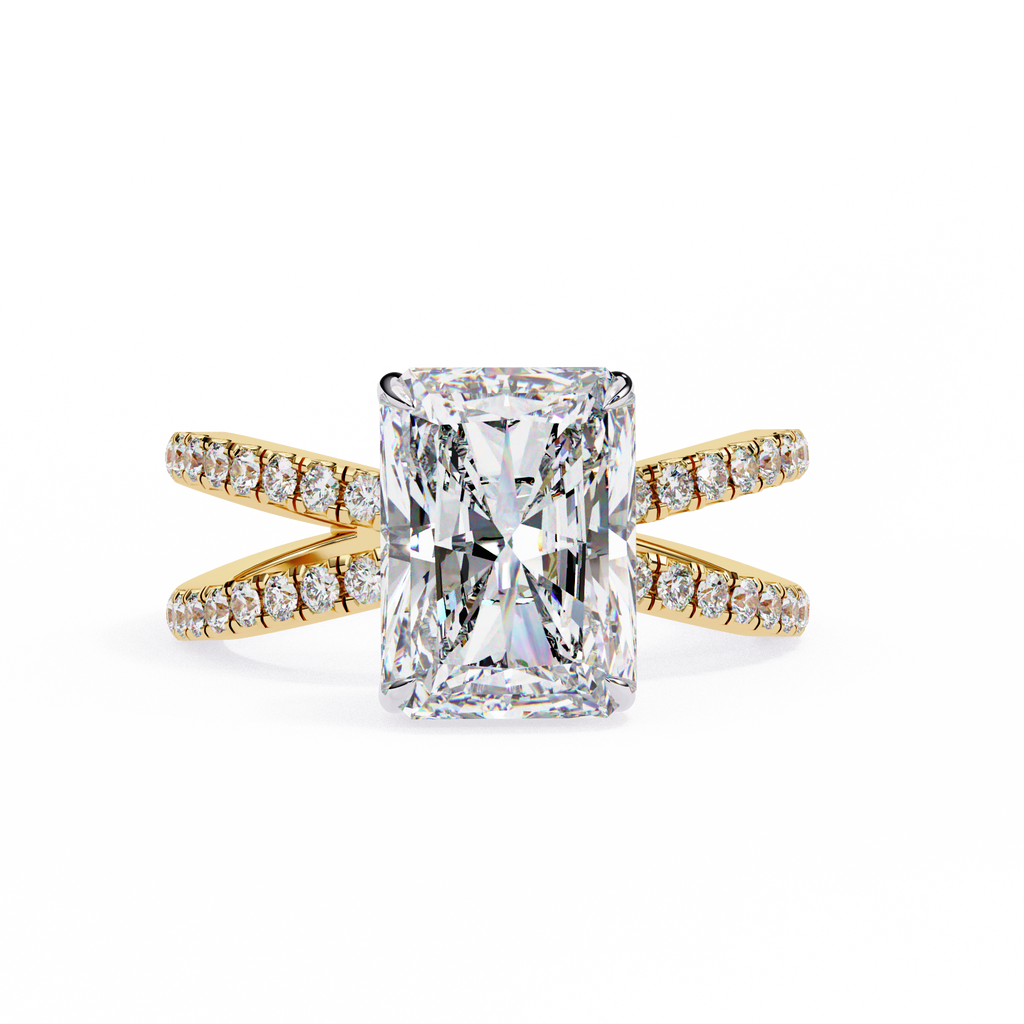 2.50ct Radiant Cut Lab-Grown Diamond Ring | Pavé Gallery & Pavé Shank | VR260044