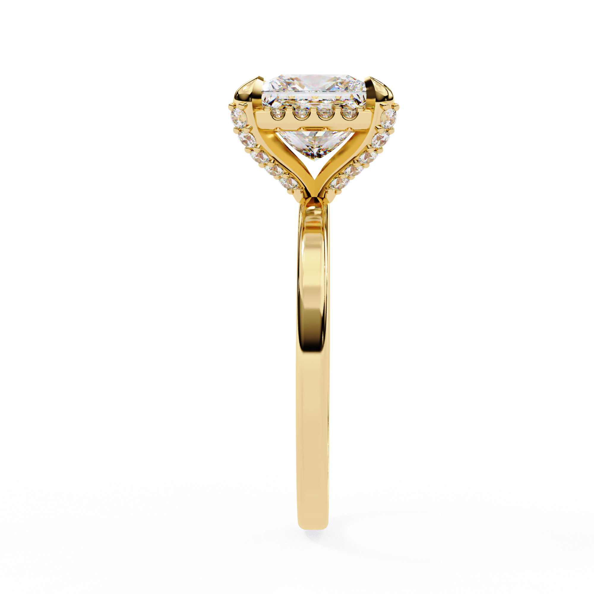 Princess-Cut Lab-Grown Diamond Halo Ring | Pavé Halo & Gallery Design | VR260087