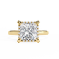 Princess-Cut Lab-Grown Diamond Halo Ring | Pavé Halo & Gallery Design | VR260087
