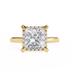 Princess-Cut Lab-Grown Diamond Halo Ring | Pavé Halo & Gallery Design | VR260087
