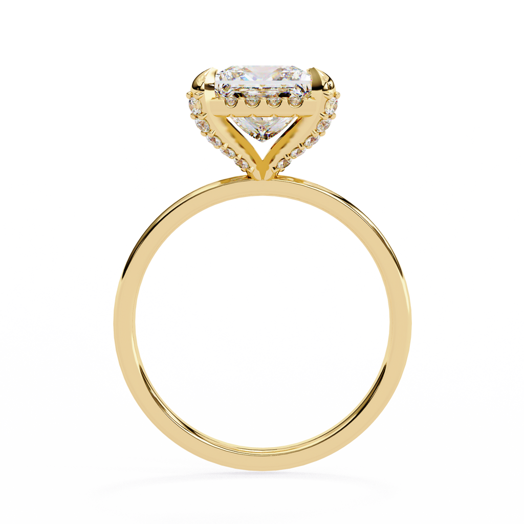 Princess-Cut Lab-Grown Diamond Halo Ring | Pavé Halo & Gallery Design | VR260087