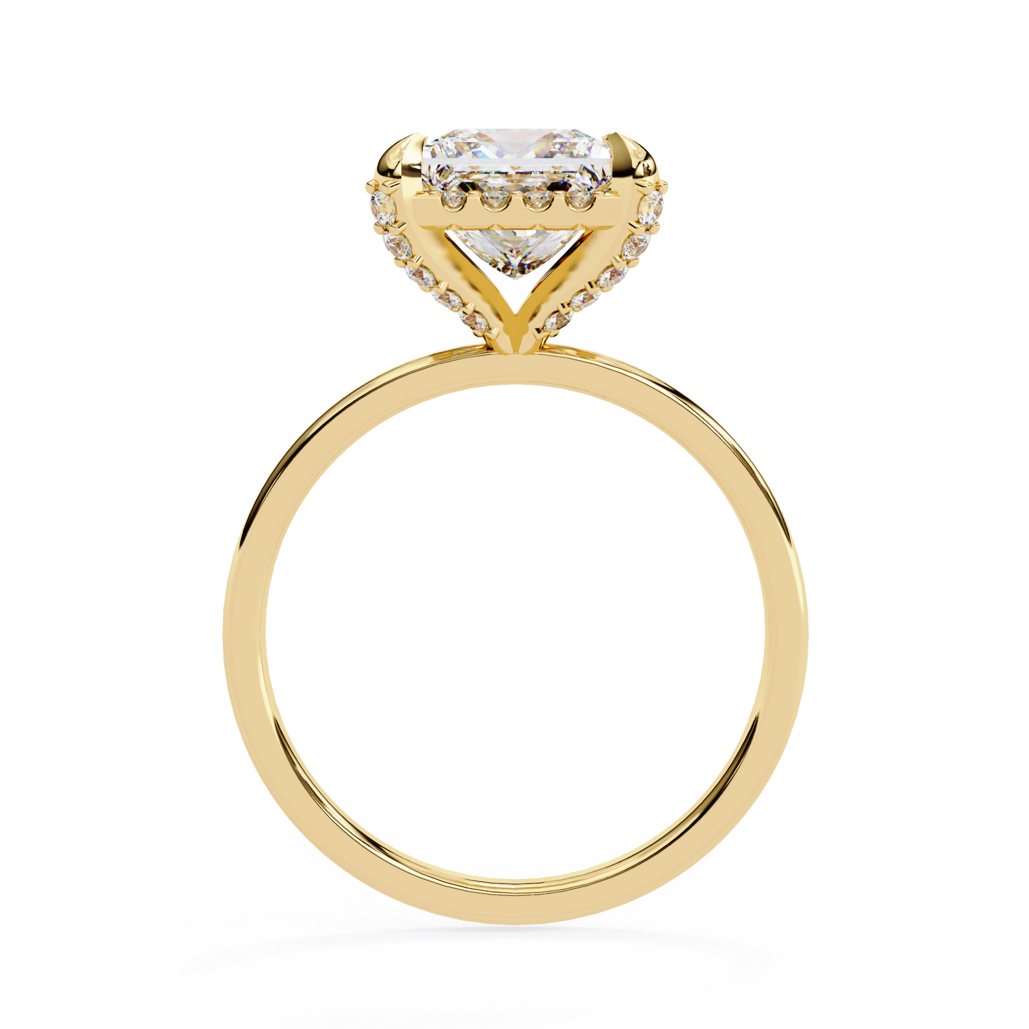 Princess-Cut Lab-Grown Diamond Halo Ring | Pavé Halo & Gallery Design | VR260087