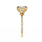 Princess-Cut Lab-Grown Diamond Halo Ring | Pavé Halo, Gallery & Shank | VR260088