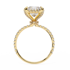 Princess-Cut Lab-Grown Diamond Halo Ring | Pavé Halo, Gallery & Shank | VR260088