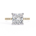 Princess-Cut Lab-Grown Diamond Solitaire Ring | Pavé Gallery & Pavé Shank | VR260089