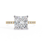 Princess-Cut Lab-Grown Diamond Solitaire Ring | Pavé Gallery & Pavé Shank | VR260089