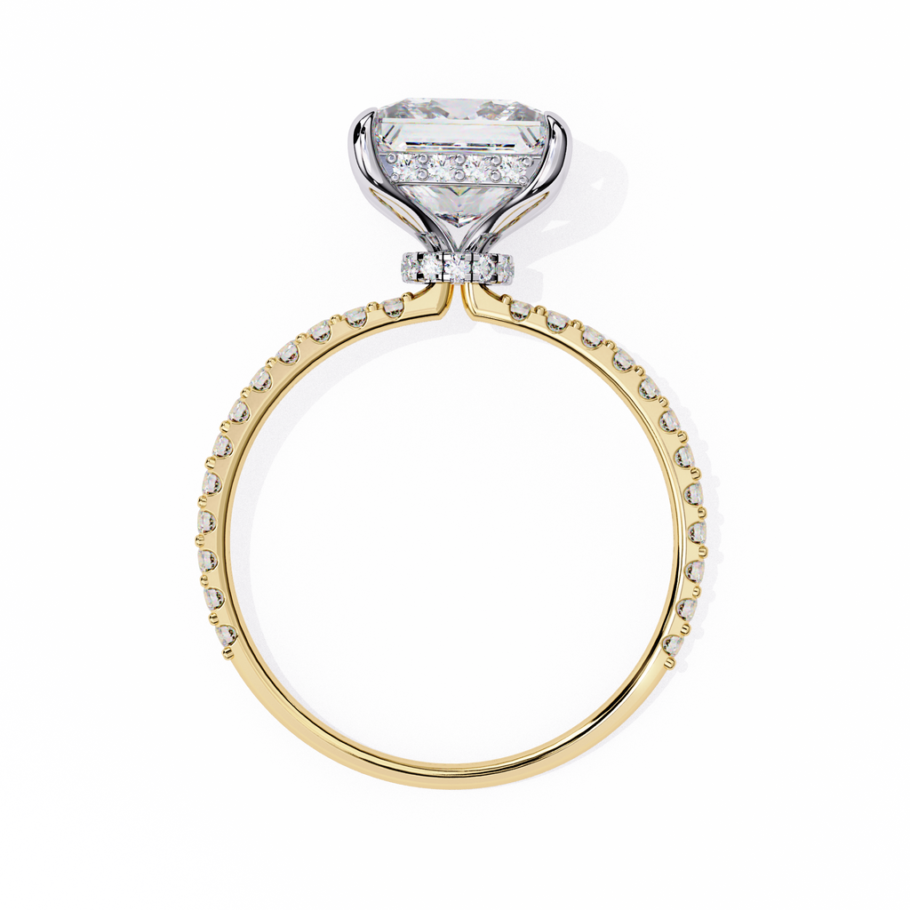 Princess-Cut Lab-Grown Diamond Solitaire Ring | Pavé Gallery & Pavé Shank | VR260089