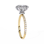 Princess-Cut Lab-Grown Diamond Solitaire Ring | Pavé Gallery & Pavé Shank | VR260089