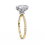 Princess-Cut Lab-Grown Diamond Solitaire Ring | Pavé Gallery & Pavé Shank | VR260089