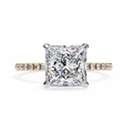 Princess-Cut Lab-Grown Diamond Solitaire Ring | Pavé Gallery & Pavé Shank | VR260091