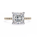Princess-Cut Lab-Grown Diamond Solitaire Ring | Pavé Gallery & Pavé Shank | VR260091