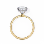 Princess-Cut Lab-Grown Diamond Solitaire Ring | Pavé Gallery & Pavé Shank | VR260091
