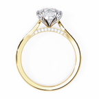 Round Brilliant Lab-Grown Diamond Solitaire Ring | Pavé Bridge & Shoulder Shank | VR260092