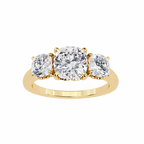 Cushion-Cut Lab-Grown Diamond Three-Stone Ring | Decorative Gallery | 4.00ct Total | VR260095