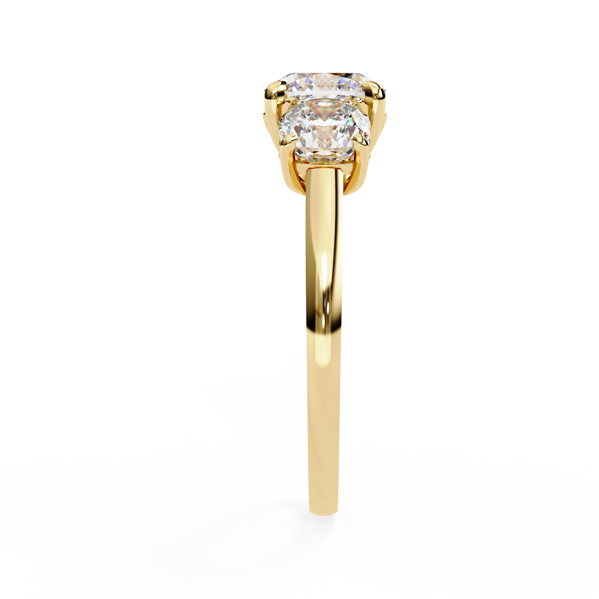 Cushion-Cut Lab-Grown Diamond Three-Stone Ring | Decorative Gallery | 4.00ct Total | VR260095