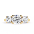 Cushion-Cut Lab-Grown Diamond Three-Stone Ring | Decorative Gallery | 4.00ct Total | VR260095