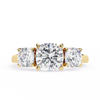 Cushion-Cut Lab-Grown Diamond Three-Stone Ring | Decorative Gallery | 4.00ct Total | VR260095