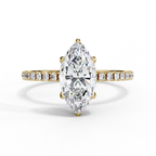 1.50ct Marquise Cut Lab-Grown Diamond Engagement Ring | 18K Gold Vermeil Pavé