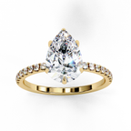 2.00ct Pear Cut Lab-Grown Diamond Engagement Ring | 18K Gold Vermeil Pavé
