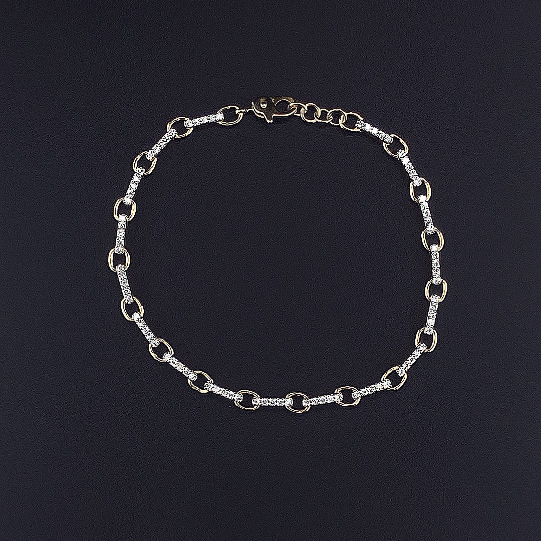Diamond Link Bracelet - Gold-Plated (Vermeil) Lab-Grown Diamonds | VB220020