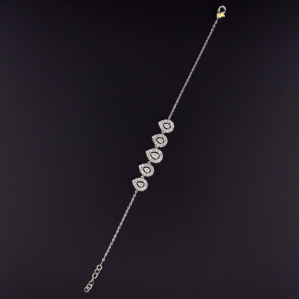 Five-Stone Teardrop Halo Bracelet -Gold-Plated (Vermeil) Lab-Grown Diamonds | VB250080