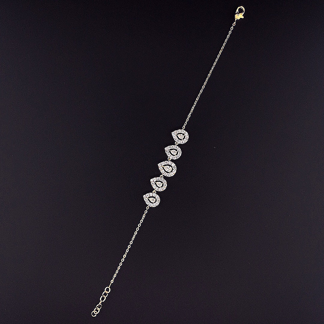 Five-Stone Teardrop Halo Bracelet -Gold-Plated (Vermeil) Lab-Grown Diamonds | VB250080