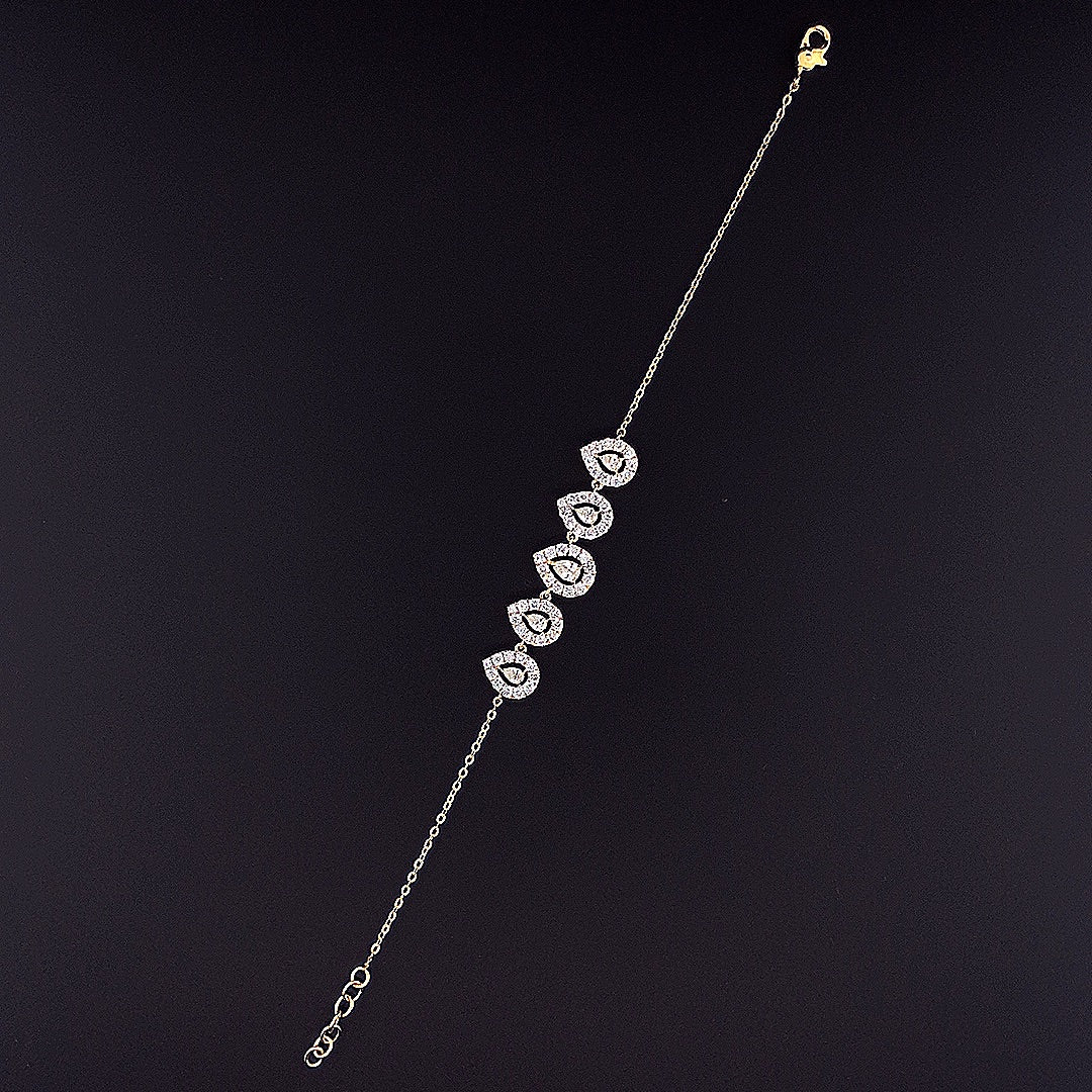 Five-Stone Teardrop Halo Bracelet -Gold-Plated (Vermeil) Lab-Grown Diamonds | VB250080