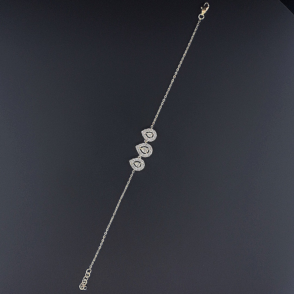 Teardrop Halo Diamond Bracelet -Gold-Plated (Vermeil) Lab-Grown Diamonds | VB250081