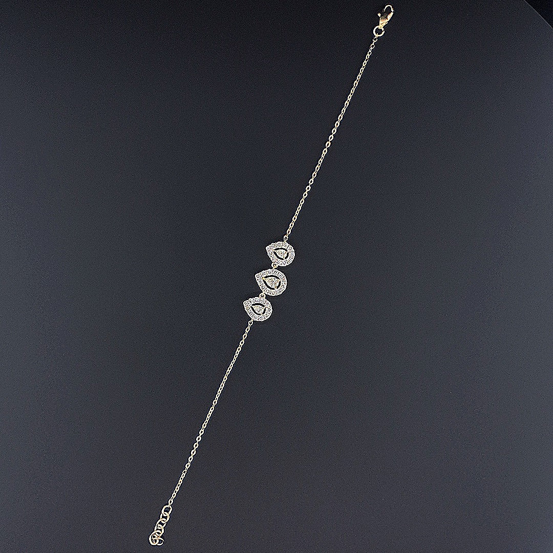 Teardrop Halo Diamond Bracelet -Gold-Plated (Vermeil) Lab-Grown Diamonds | VB250081