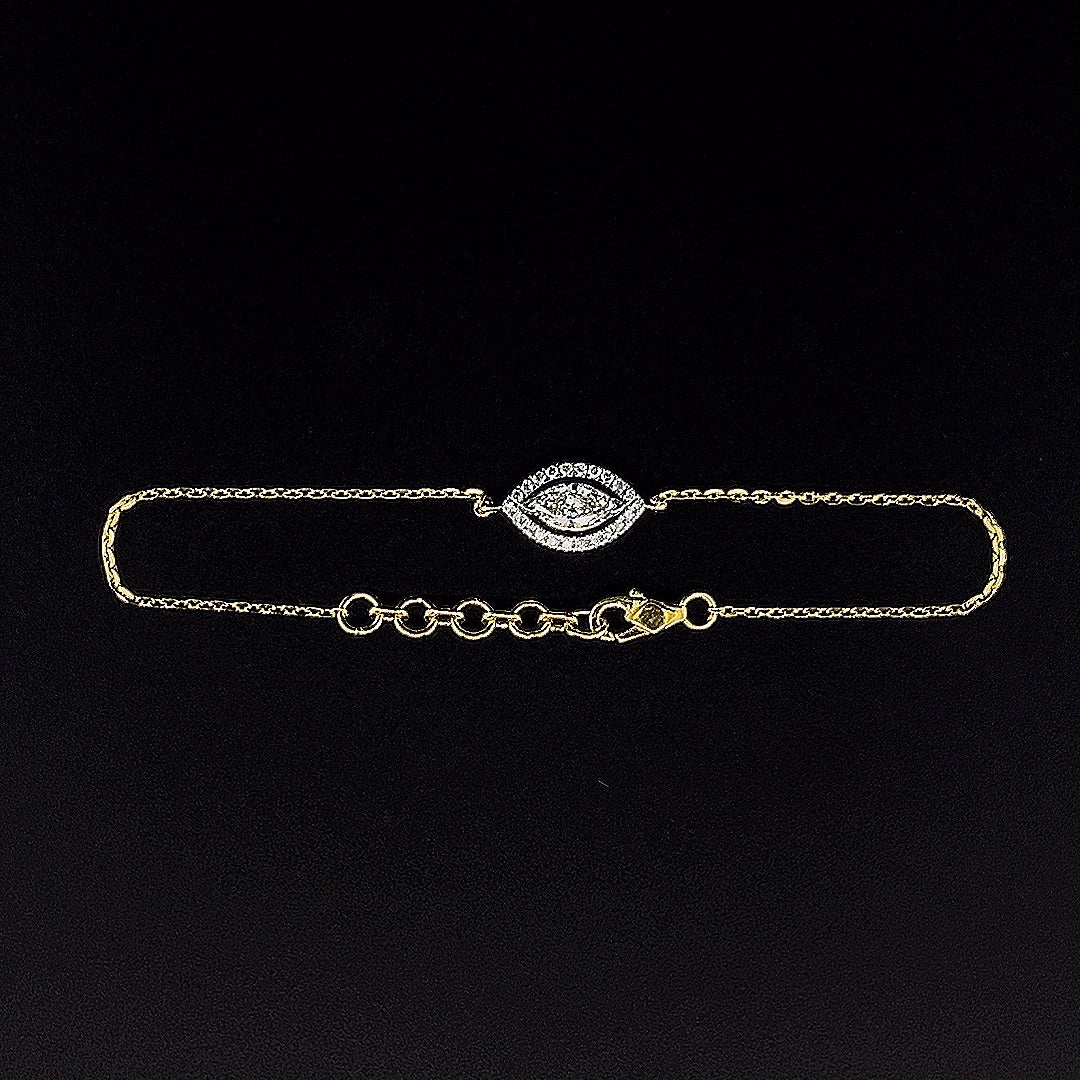Evil Eye Diamond Bracelet -Gold-Plated (Vermeil) Lab-Grown Diamonds | VB250269