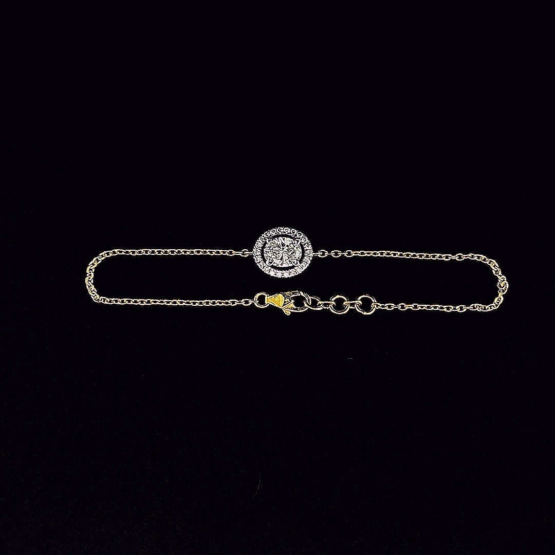 Halo Diamond Bracelet - Gold-Plated (Vermeil) Lab-Grown Diamonds | VB250274