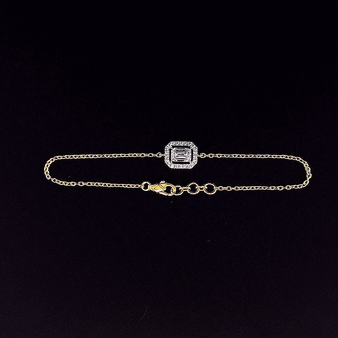 Emerald-Cut Halo Diamond Bracelet -Gold-Plated (Vermeil) Lab-Grown Diamonds | VB250281