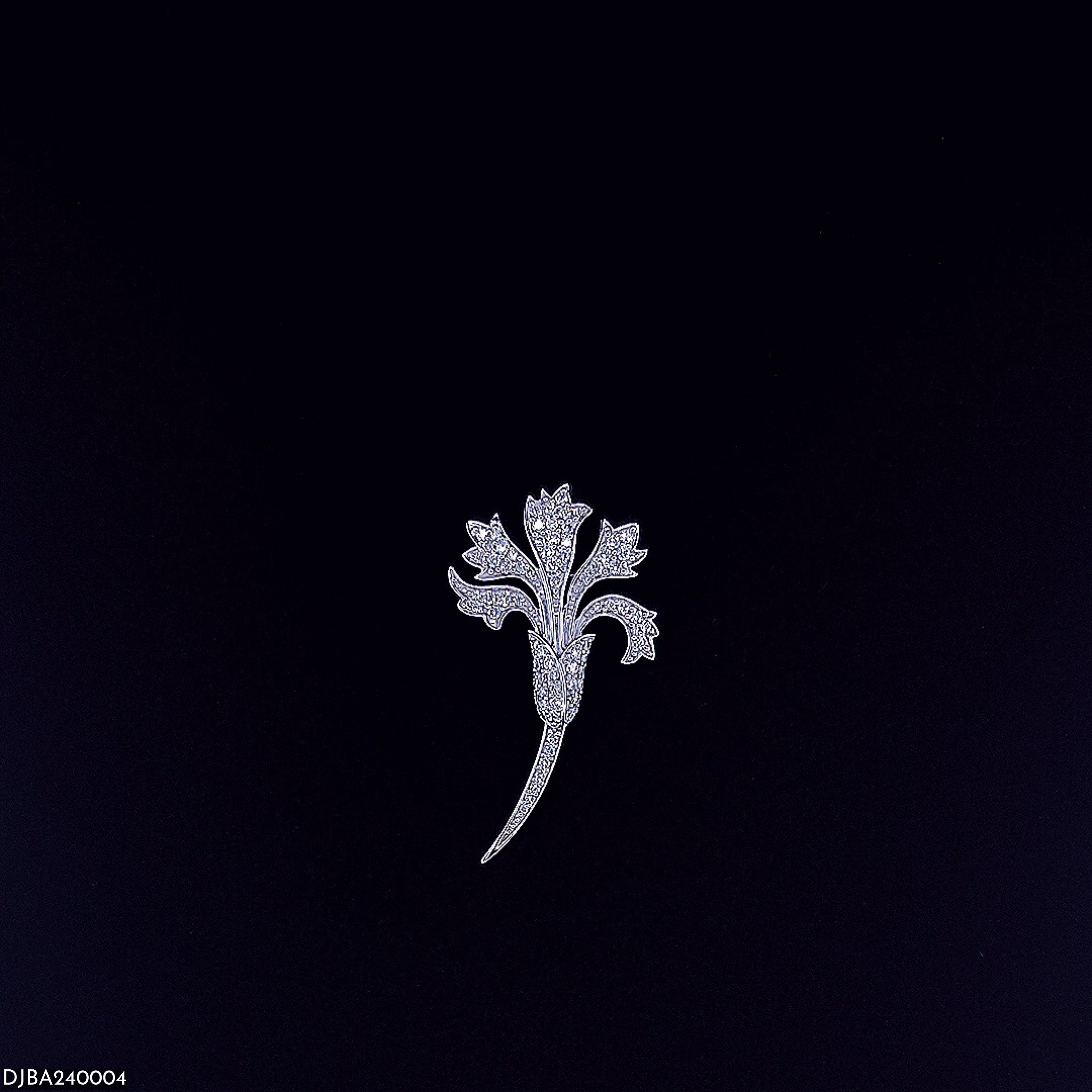 Floral Diamond Brooch - Gold-Plated (Vermeil) Lab-Grown Diamonds | VBH240004