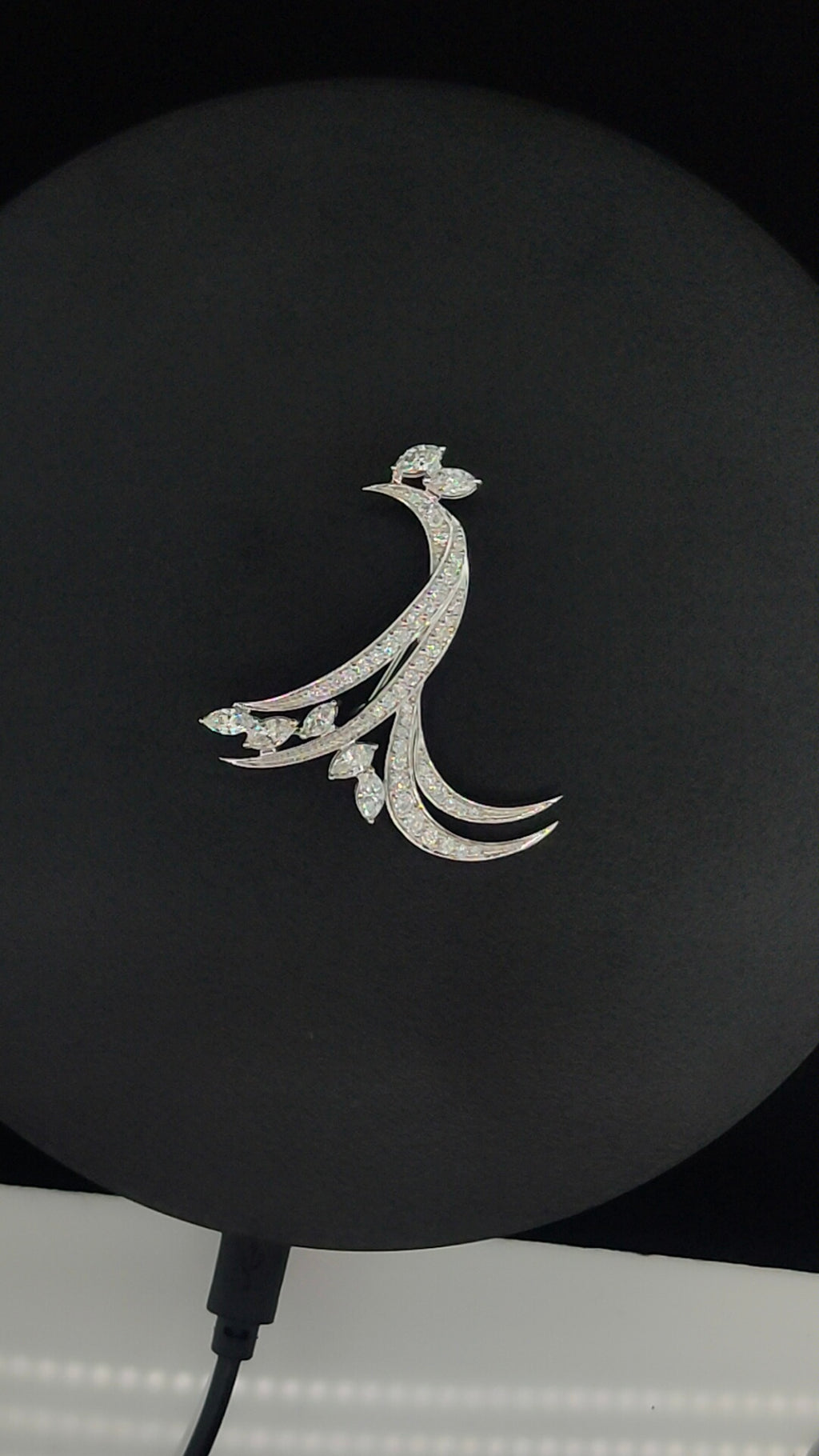 Peacock Diamond Brooch - Gold-Plated (Vermeil) Lab-Grown Diamonds | VBH240007