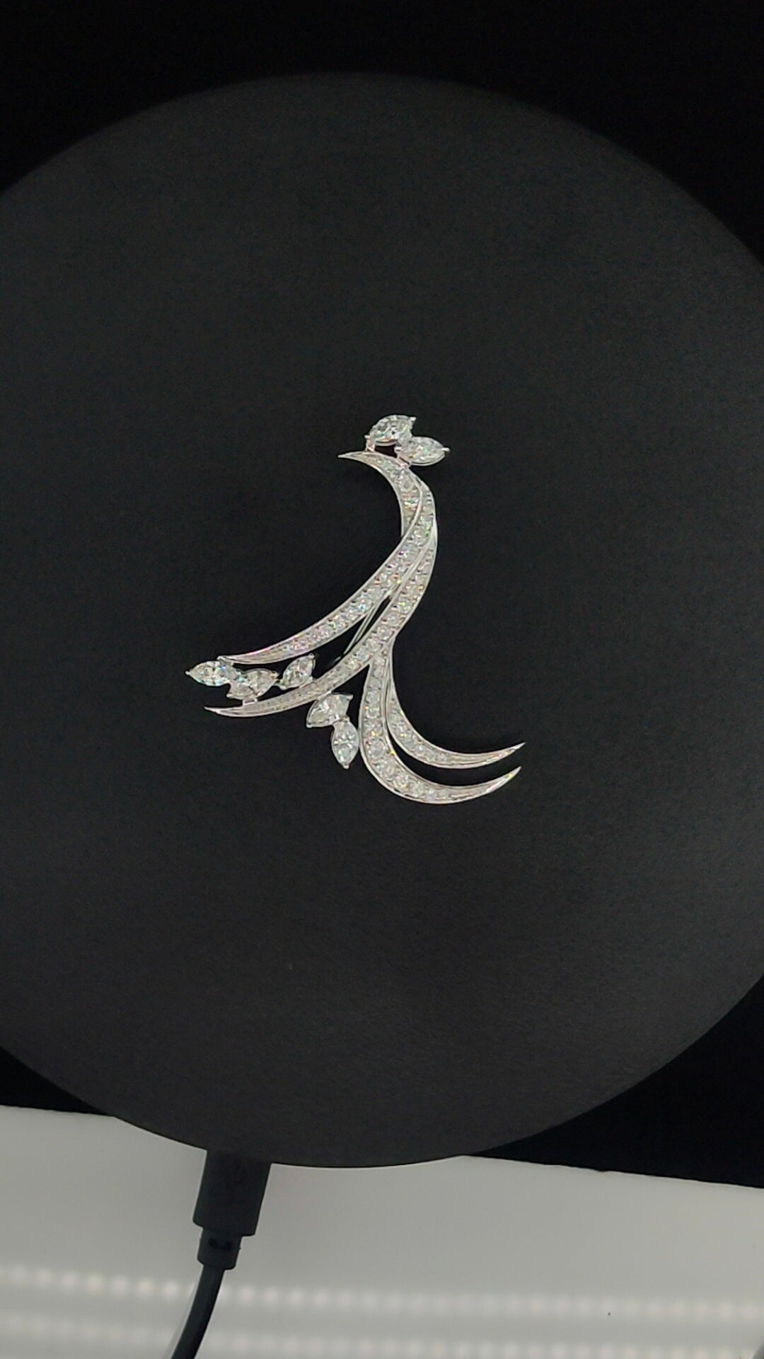 Peacock Diamond Brooch - Gold-Plated (Vermeil) Lab-Grown Diamonds | VBH240007