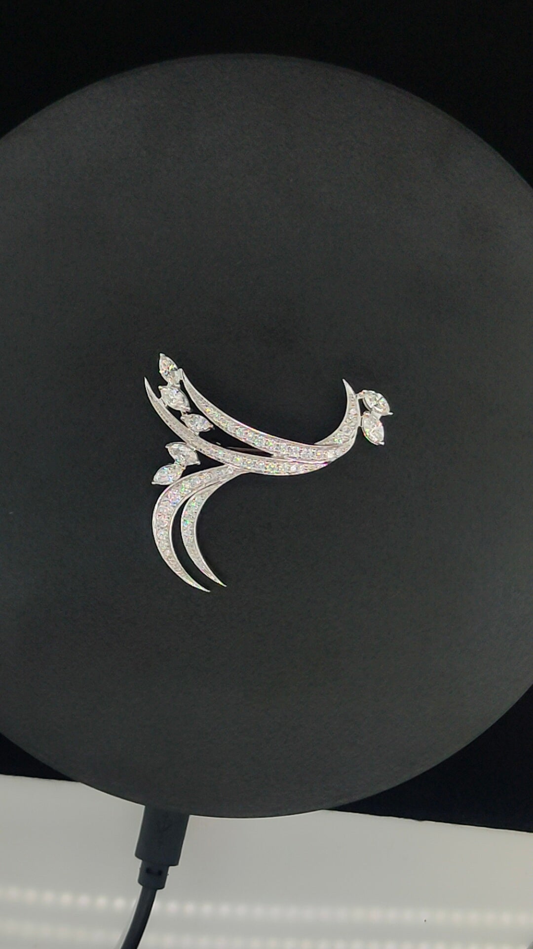 Peacock Diamond Brooch - Gold-Plated (Vermeil) Lab-Grown Diamonds | VBH240007