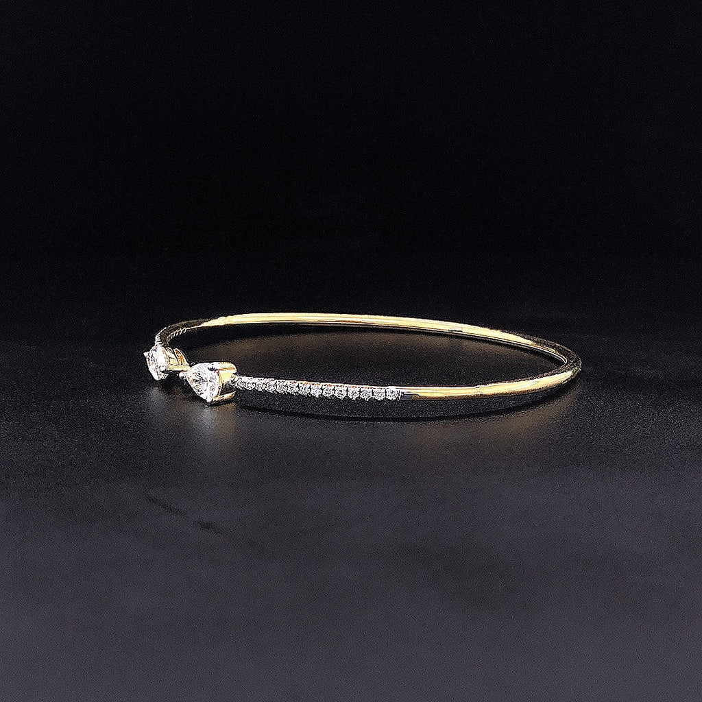 Pear-Shaped Diamond Flexi Bangle -  Gold-Plated (Vermeil) Lab-Grown Diamonds | VBN230358