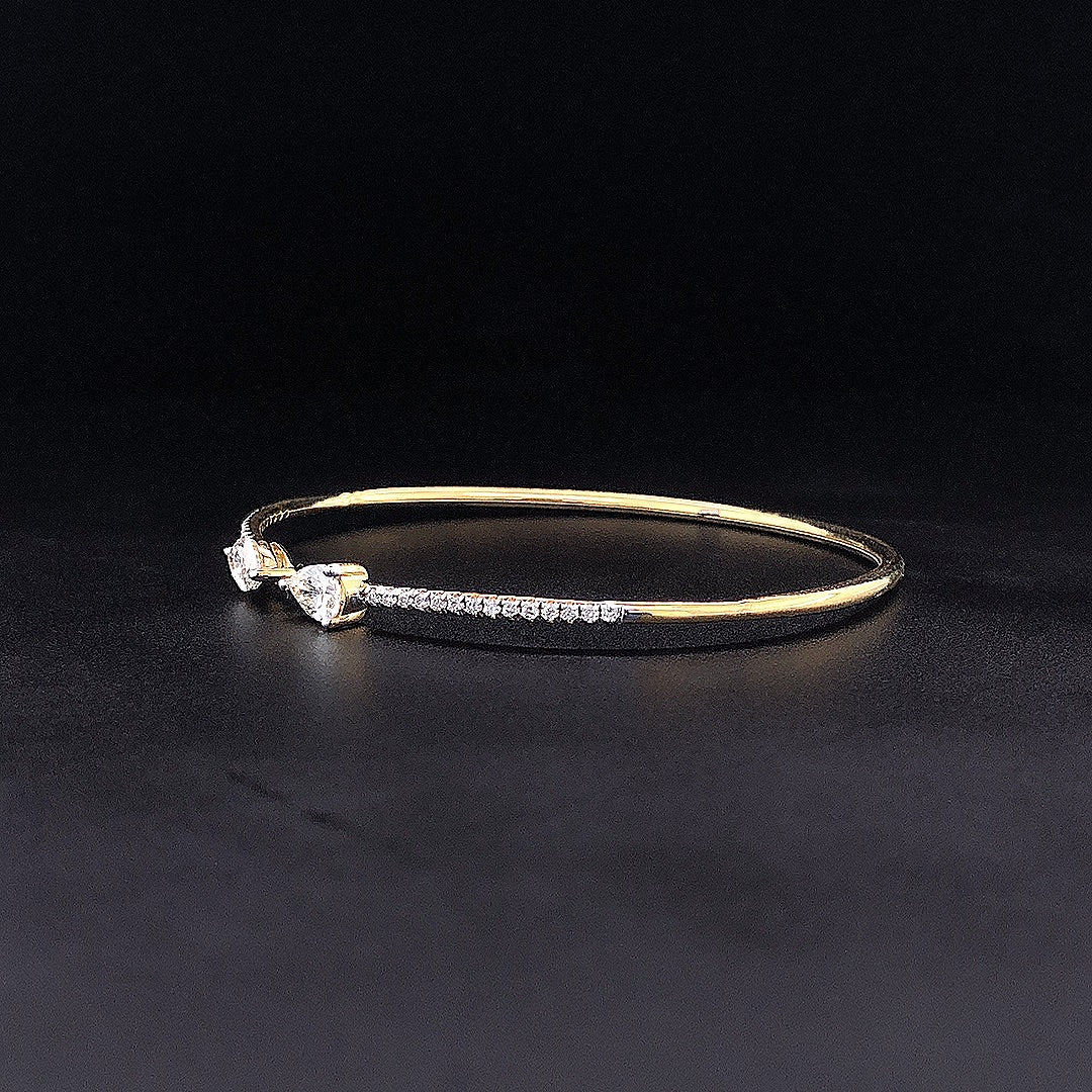 Pear-Shaped Diamond Flexi Bangle -  Gold-Plated (Vermeil) Lab-Grown Diamonds | VBN230358