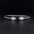 Pear & Marquise Halo Flexi Bangle -Gold-Plated (Vermeil) Lab-Grown Diamonds | VBN230365