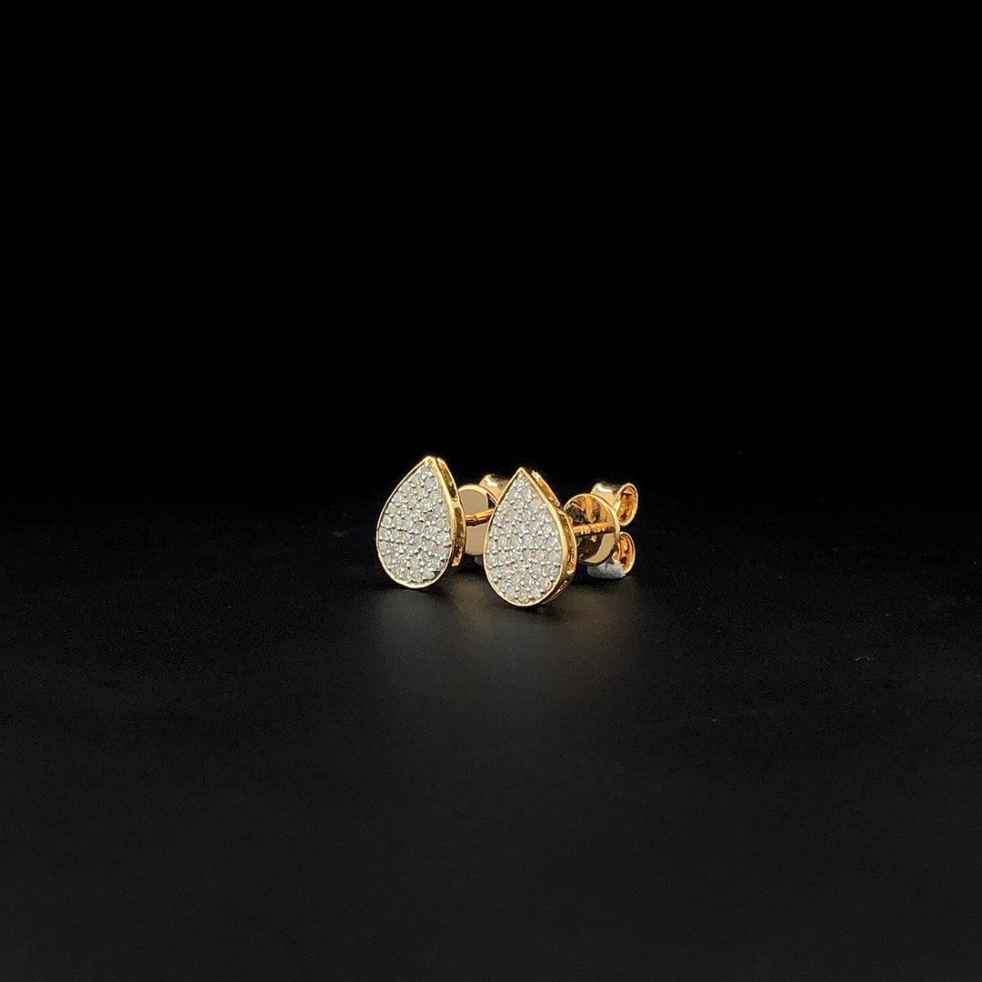Pear-Shaped Pavé Stud Earrings - Gold-Plated (Vermeil) Lab-Grown Diamonds | VE232300