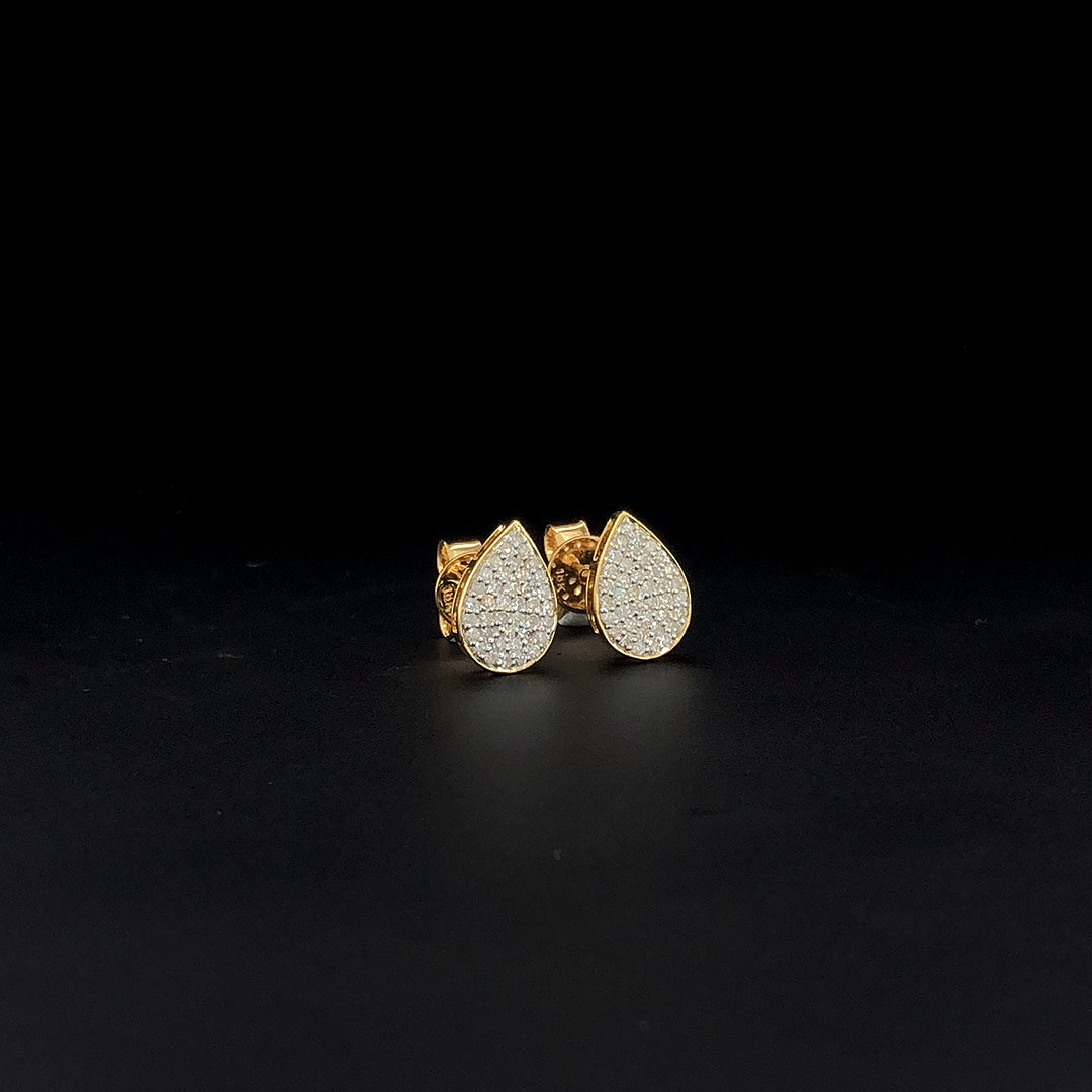 Pear-Shaped Pavé Stud Earrings - Gold-Plated (Vermeil) Lab-Grown Diamonds | VE232300