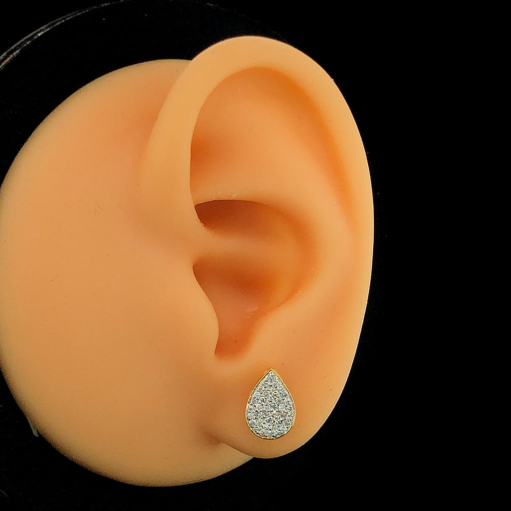 Pear-Shaped Pavé Stud Earrings - Gold-Plated (Vermeil) Lab-Grown Diamonds | VE232300