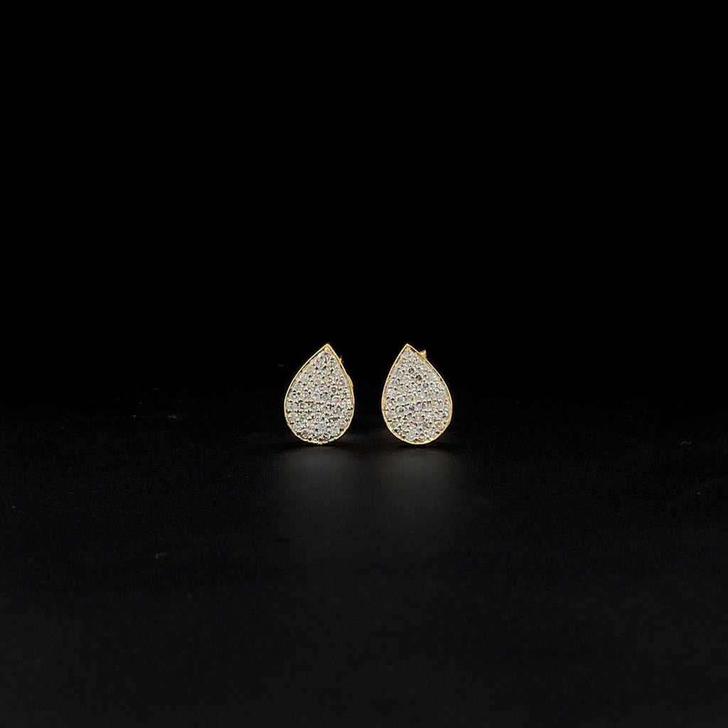 Pear-Shaped Pavé Stud Earrings - Gold-Plated (Vermeil) Lab-Grown Diamonds | VE232300