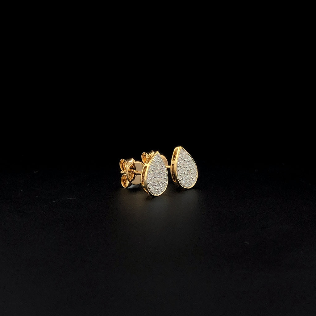 Pear-Shaped Pavé Stud Earrings - Gold-Plated (Vermeil) Lab-Grown Diamonds | VE232300