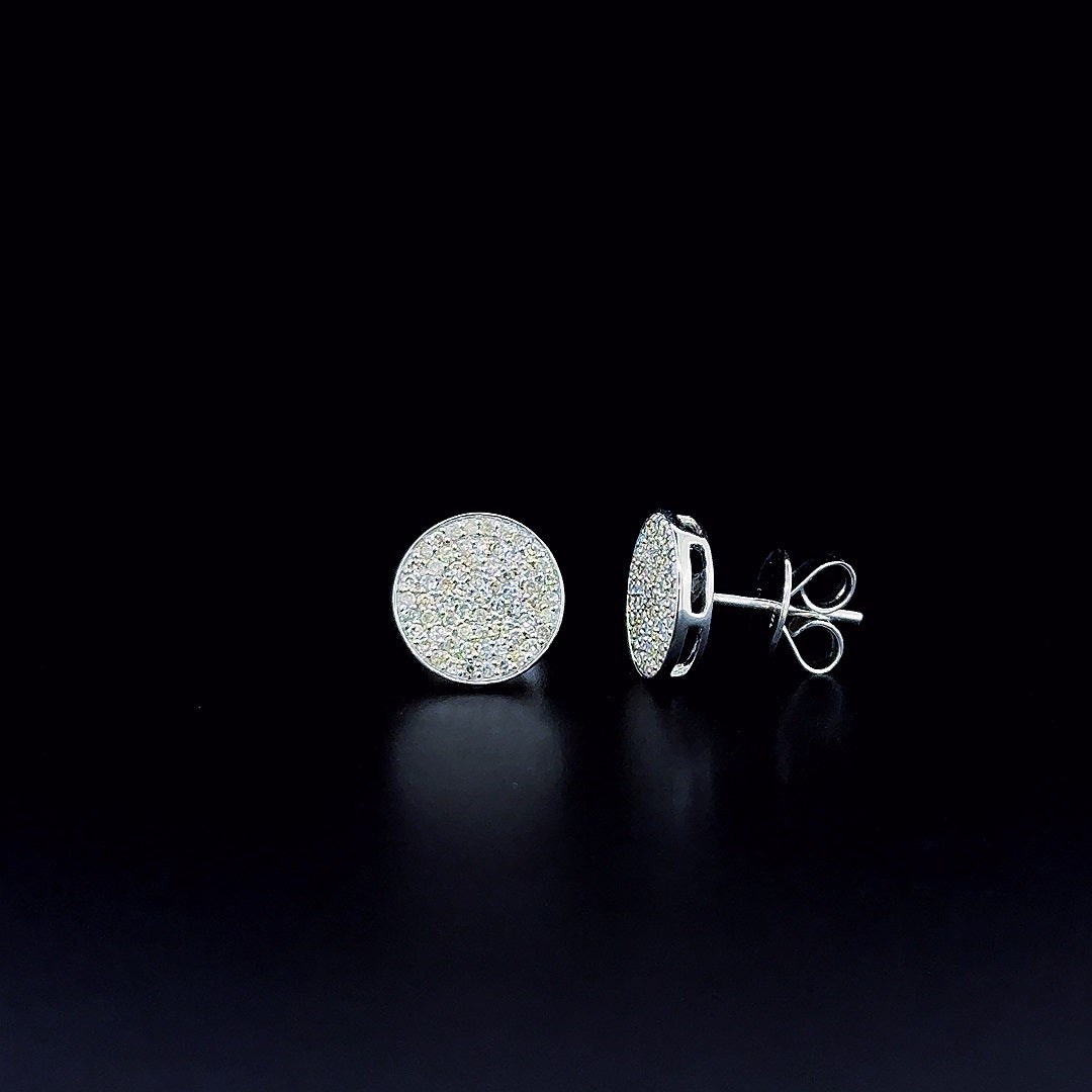 Round Pavé Cluster Stud Earrings - Gold-Plated (Vermeil) Lab-Grown Diamonds | VE232301