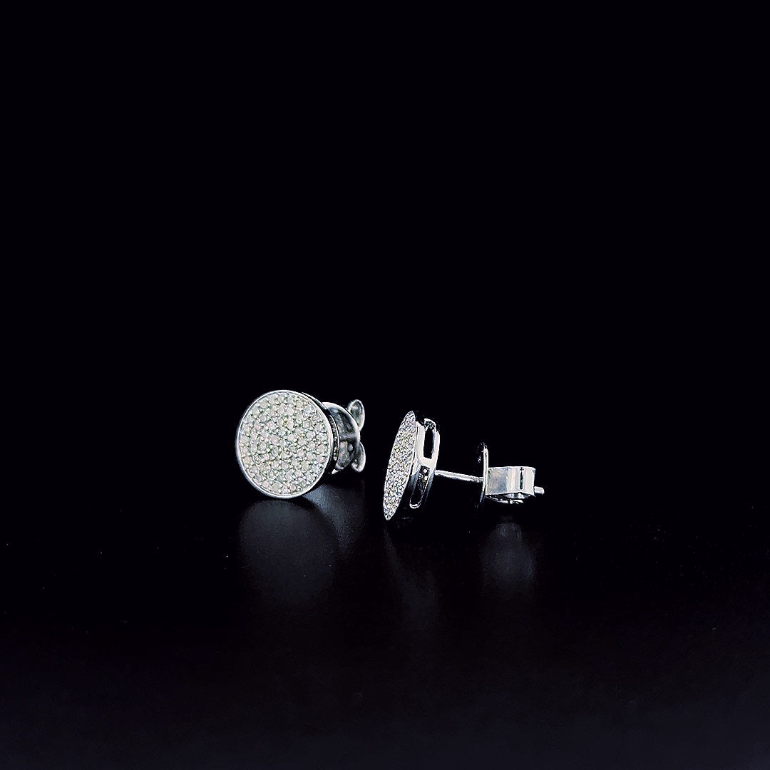 Round Pavé Cluster Stud Earrings - Gold-Plated (Vermeil) Lab-Grown Diamonds | VE232301
