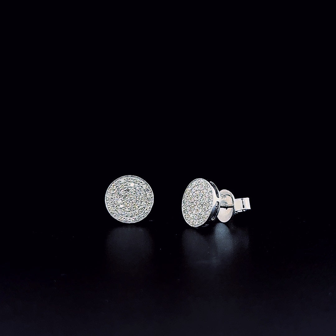 Round Pavé Cluster Stud Earrings - Gold-Plated (Vermeil) Lab-Grown Diamonds | VE232301