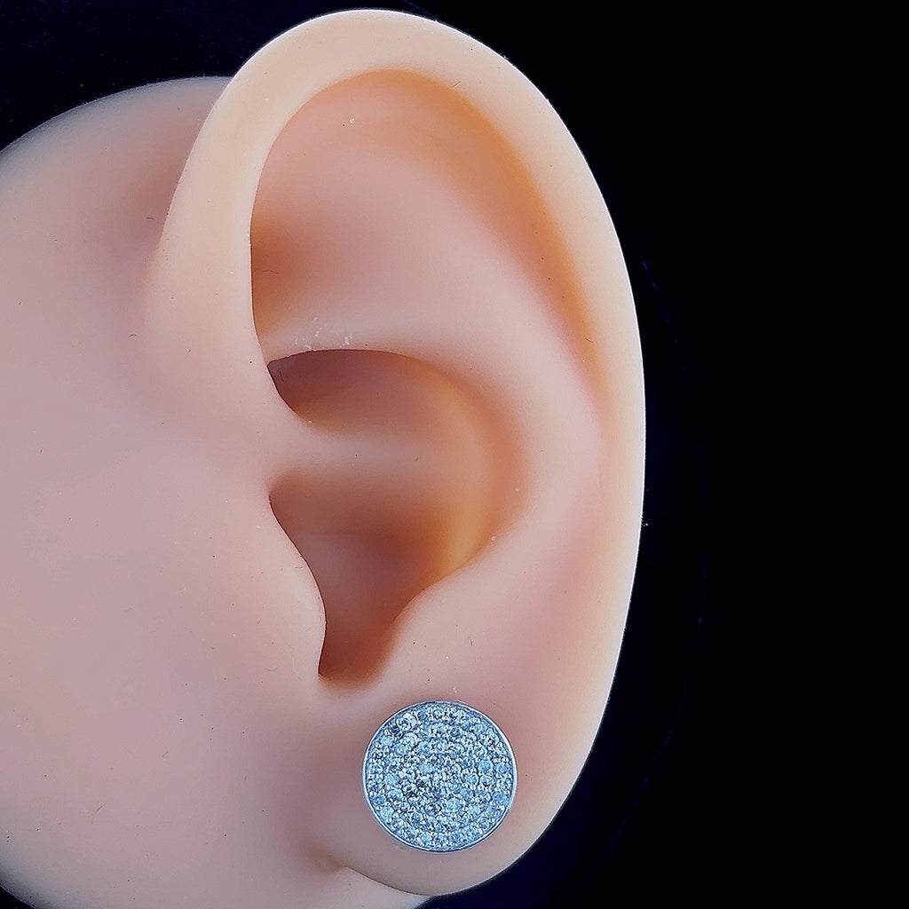 Round Pavé Cluster Stud Earrings - Gold-Plated (Vermeil) Lab-Grown Diamonds | VE232301