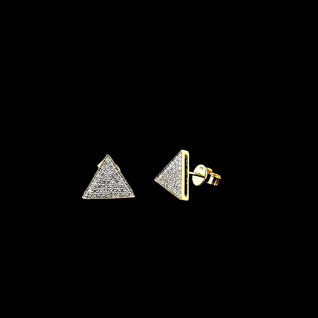 Triangle Pavé Stud Earrings - Gold-Plated (Vermeil) Lab-Grown Diamonds | VE232303